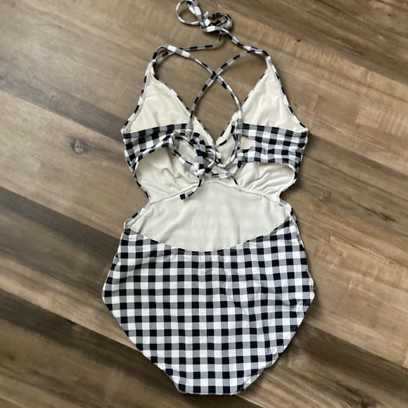 [Sunn Lab Swim] Gingham Monokini Swimsuit Small - Picture 3 of 9